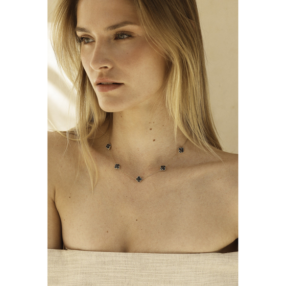 Necklace, Topaz Blue London, Yellow Gold