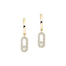  Move Uno Hoop Earrings Yellow Gold Diamond Earrings