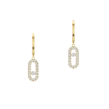 Yellow Gold Diamond Earrings Move Uno Hoop Earrings