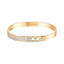  Move Noa Semi-Pavé Bangle Large Size Yellow Gold Diamond Bracelet