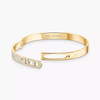 Move Noa Semi-Pavé Bangle Large Size Yellow Gold Diamond Bracelet