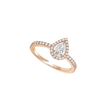  Pink Gold Diamond Ring Joy Pear Cut Diamond 0.25ct