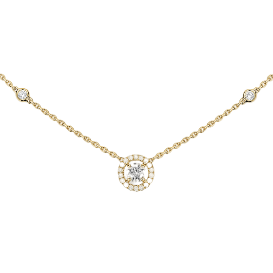Yellow Gold Diamond Necklace Joy Round Diamond 0.20ct