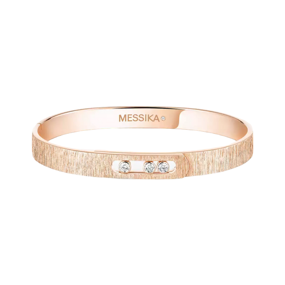 Move Noa Ciselé Bangle Pink Gold Diamond Bracelet