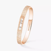 Bracelet Move Noa ciselé, moyen modèle Bracelet jonc diamant en or rose ciselé Move Noa