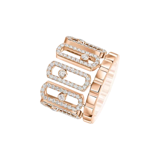 Move Iconica Pavée Bague Diamant Or Rose