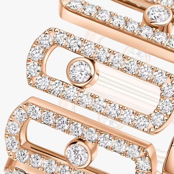 Move Iconica Pavée Bague Diamant Or Rose