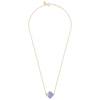 Collier, Agate Bleue Dentelle, Or Jaune