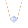 Collier, Agate Bleue Dentelle, Or Jaune
