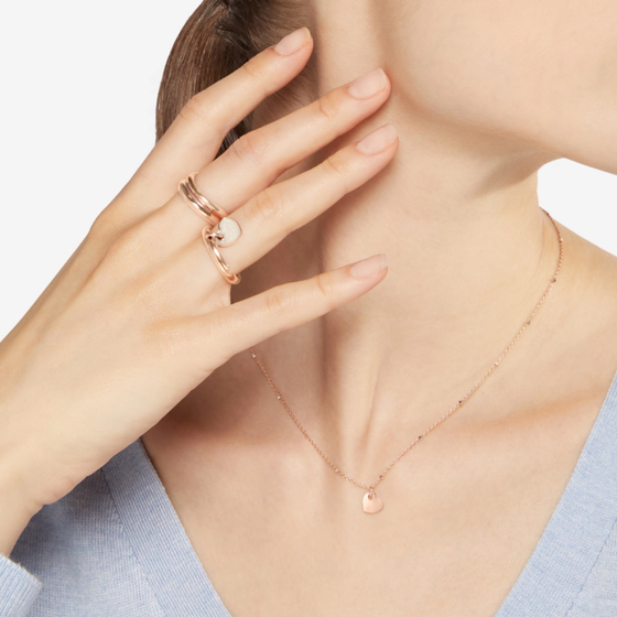 Pendentif Cœur Or Rose & Émail