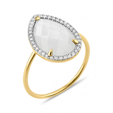  Mother Of Pearl And Diamonds Yellow Gold Alma Ring