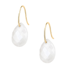 Boucles D'oreilles, Agate Blanche, Or Jaune