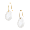 Boucles D'oreilles, Agate Blanche, Or Jaune