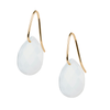Earrings, White Agate, Yellow Gold