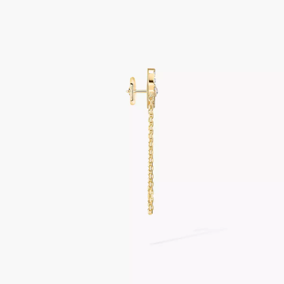 Move Uno Single Chain Earring Yellow Gold Diamond Earrings