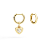 Yellow Gold Heart Charm & Synthetic Sapphire