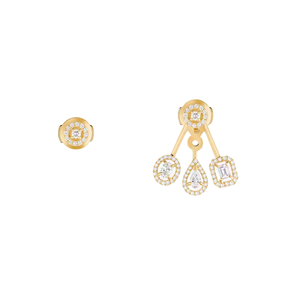 My Twin Trio Yellow Gold Diamond Earrings