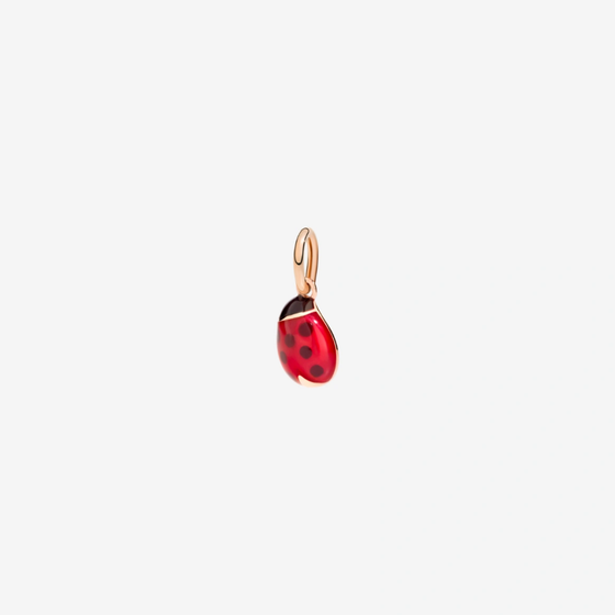 Rose Gold & Enamel Ladybug Charm