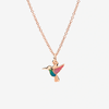 Rose Gold & Enamel Hummingbird Charm