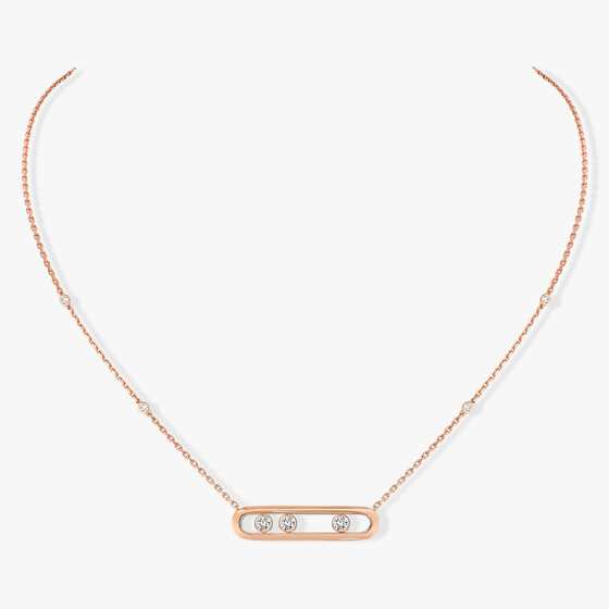 Pink Gold Diamond Necklace Move