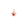 Pendentif Cœur Or Rose Et Rubis Synthétique