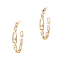  Move Link MM Hoop Earrings Yellow Gold Diamond Earrings
