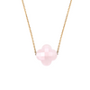 Collier, Quartz Rose Poudre, Or Jaune