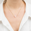Collier, Quartz Rose Poudre, Or Jaune