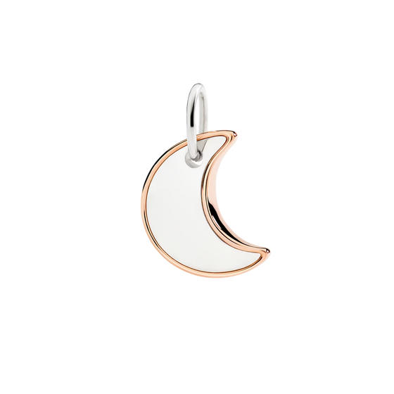 Pendentif Xl Luna Argent Et Or Rose