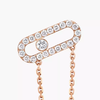 Move Uno Single Chain Earring Pink Gold Diamond Earrings
