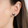 Victoria Studs, Hematite, White Gold