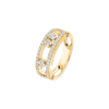 Move Classique pavé ring, large model Yellow gold pavé diamond ring Move