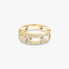 Move Classique pavé ring, large model Yellow gold pavé diamond ring Move