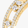 Move Classique pavé ring, large model Yellow gold pavé diamond ring Move