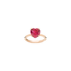 Rose Gold & Synthetic Ruby Heart Ring