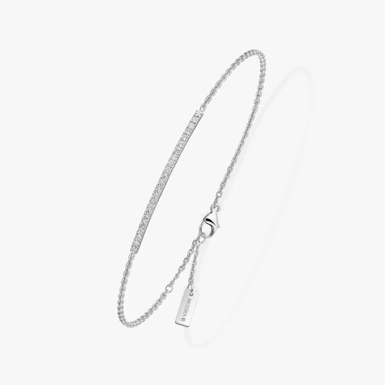 Gatsby Bar White Gold Diamond Bracelet