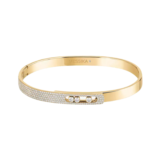 Move Noa Semi-Pavé Bangle SM Yellow Gold Diamond Bracelet