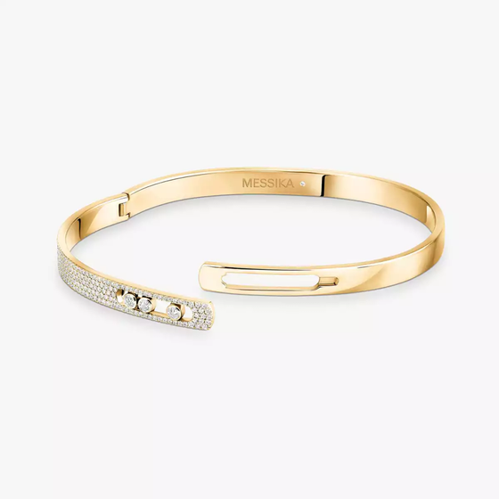 Move Noa Semi-Pavé Bangle SM Yellow Gold Diamond Bracelet