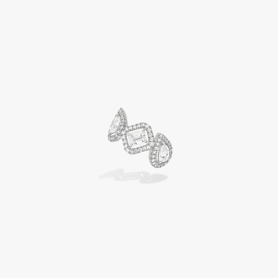 White Gold Diamond Earrings My Twin Mono Earring Middle 4x0.10ct