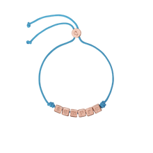  Gold Plated Silver Cube & Cord Bracelet