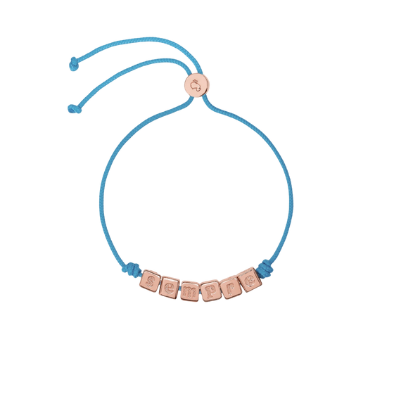 Gold Plated Silver Cube & Cord Bracelet