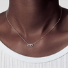 Move Uno necklace, mini model Move Uno necklace in 18-karat white gold, motif set with a moving brilliant-cut diamond in the center.
