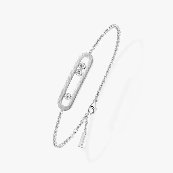 Move Classique Ciselé White Gold Bracelet