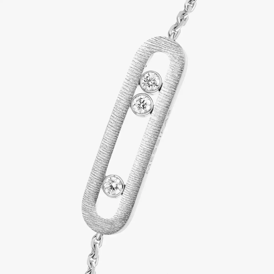 Move Classique Ciselé White Gold Bracelet