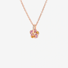 Pendentif Fleur Or Rose Et Saphirs