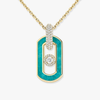 So Move amazonite necklace So Move necklace in 18-karat yellow gold and amazonite, pendant ring features pavé diamonds and a motif set with a brilliant-cut moving diamond, elevated by a diamond entourage. Adjustable thanks to its sliding clasp.