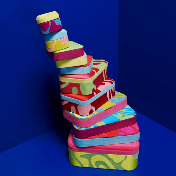 Bea Bongiasca Medium Jewelry Box ‐ Pink-Red-Blue