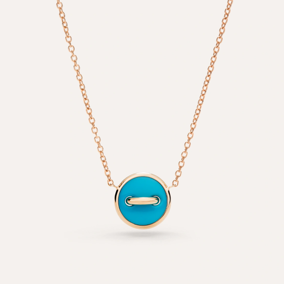 Pom Pom Dot Reversible Necklace With Pendant