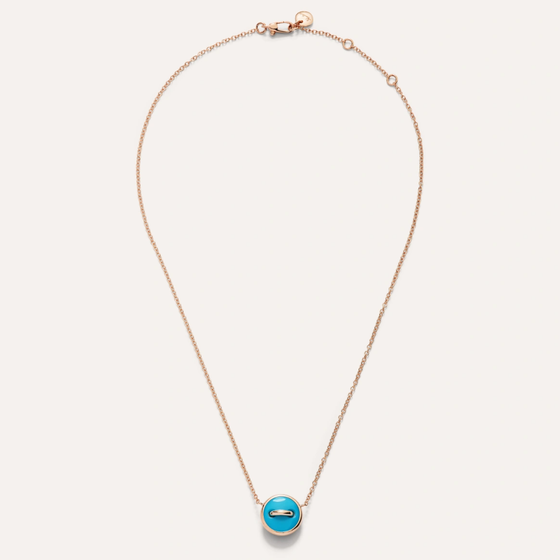 Pom Pom Dot Reversible Necklace With Pendant