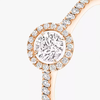 Joy brilliant-cut solitaire ring, small model Joy diamond ring in pink gold
